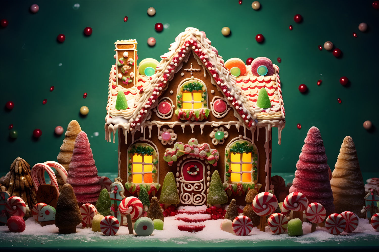 Sfondo Natalizio Dolce Candyland House BRP8-125