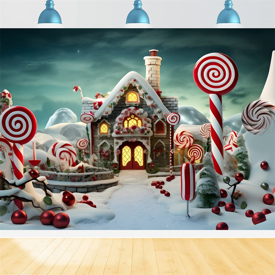 Sfondo Natalizio Della Casa Di Marzapane Candy Dreamland BRP8-133