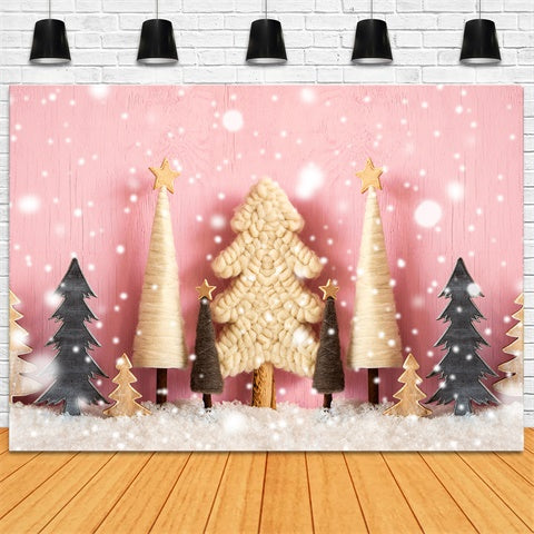 Sfondo Rosa Nevicata Albero Artigianale Di Natale BRP8-154