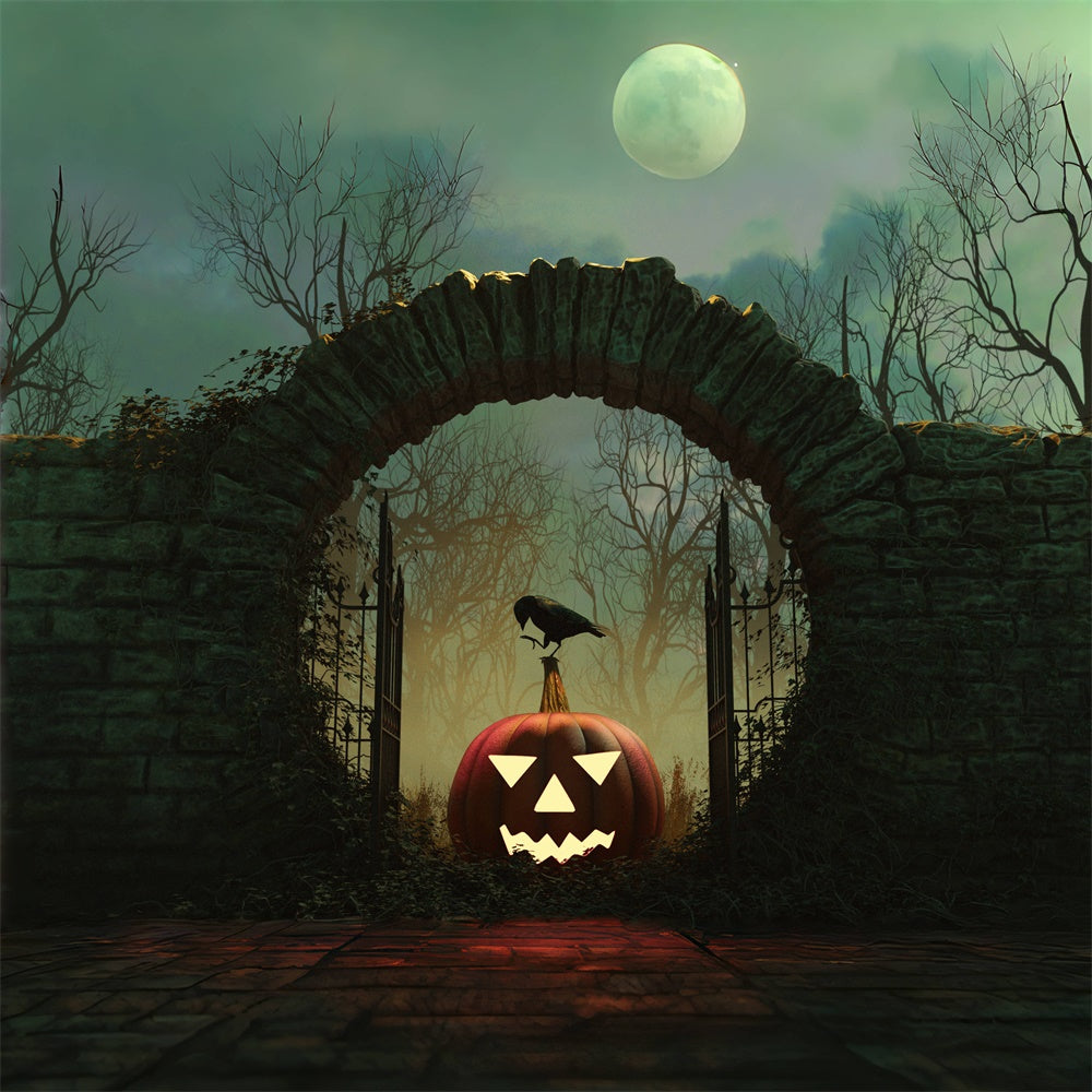 Sfondo Inquietante Con Corvo E Arco Jack-O-Lantern BRP8-170