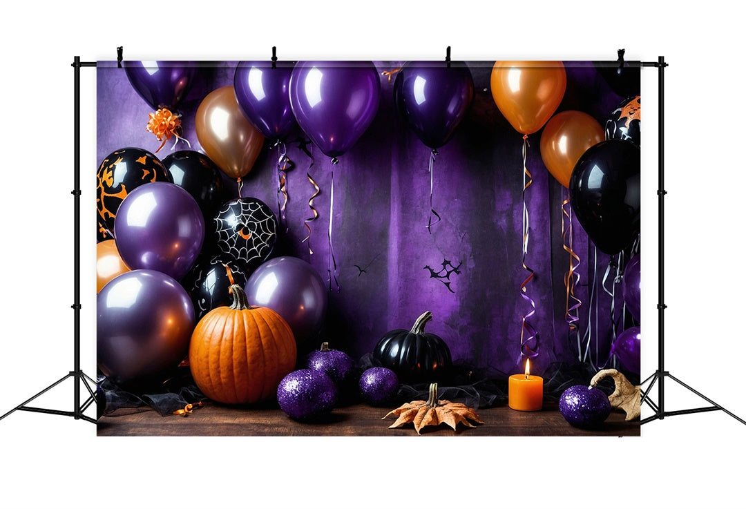 Sfondo Festa Di Halloween Con Palloncini Viola E Neri BRP8-175