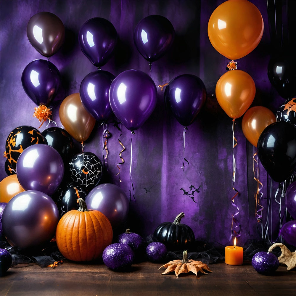 Sfondo Festa Di Halloween Con Palloncini Viola E Neri BRP8-175