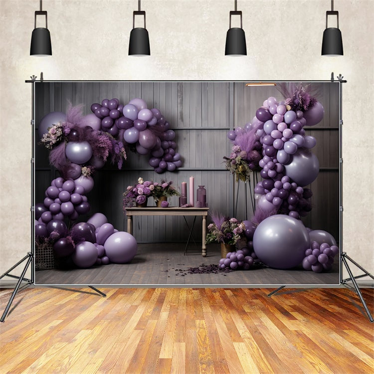 Grazioso Sfondo Di Halloween Con Ghirlanda Di Palloncini Viola BRP8-179