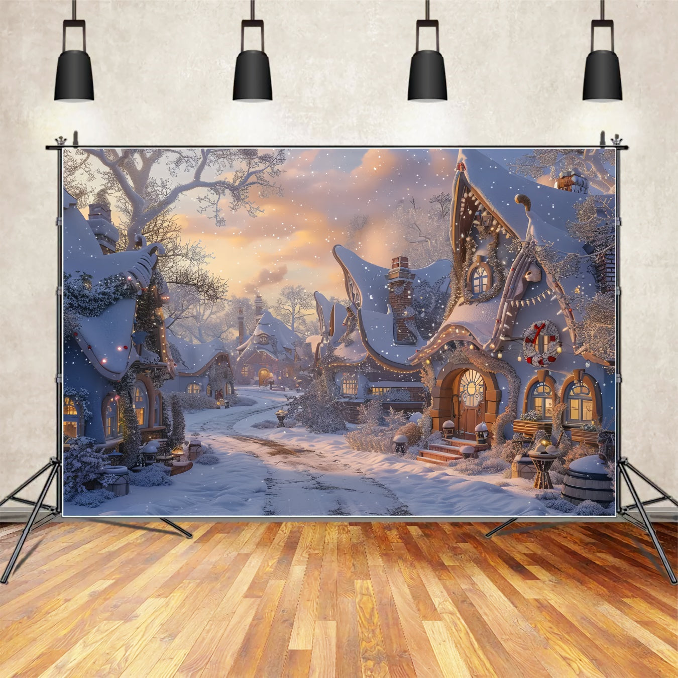 Sfondo Di Natale Incantato Cottage Street BRP8-19