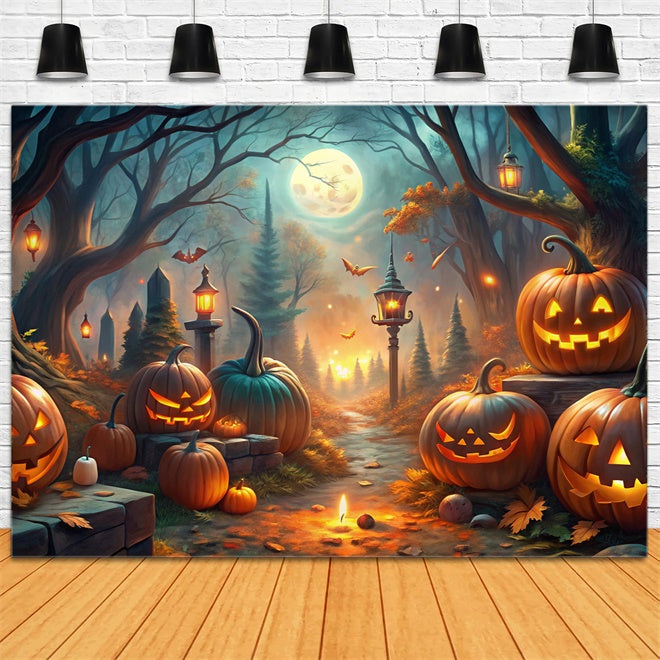 Sfondo Della Notte Di Halloween Nel Bosco Incantato BRP8-193