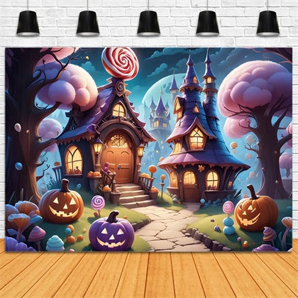 Sfondo Di Halloween Candy Cottage Fantasy Night BRP8-207