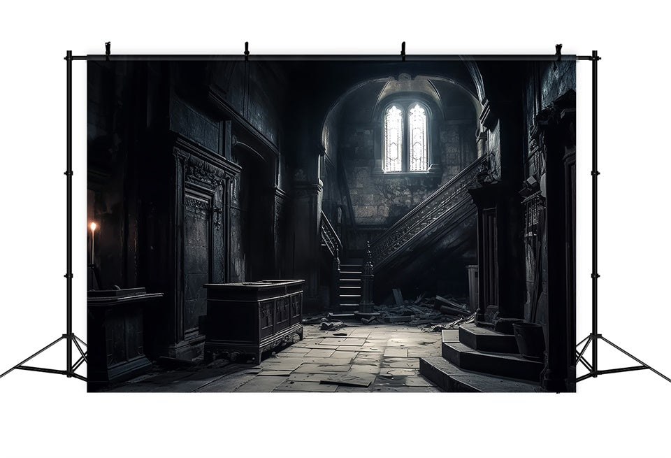 Sfondo Interno Di Una Villa Abbandonata Raccapricciante Di Halloween BRP8-218