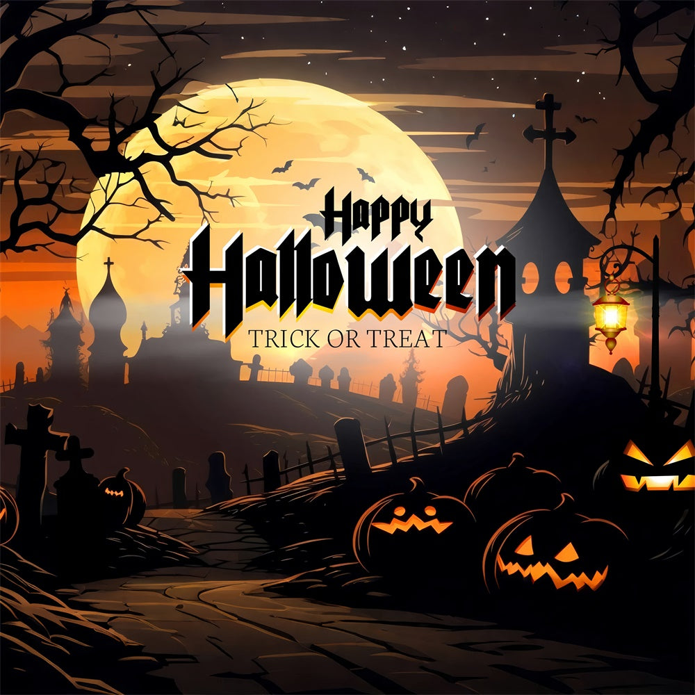 Felice Halloween Dolcetto O Scherzetto Sfondo Del Cimitero BRP8-229