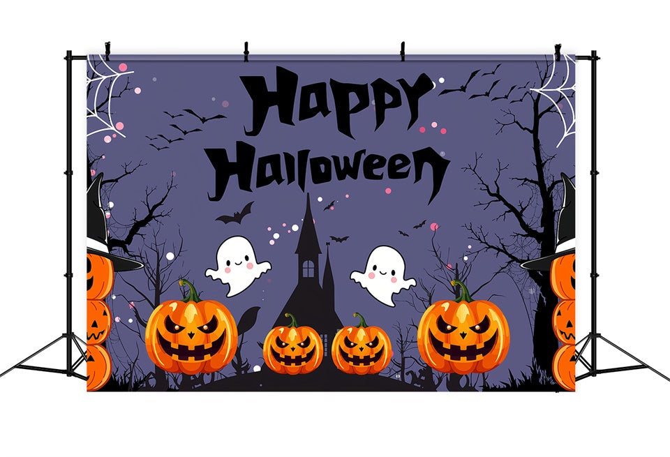 Fantasmi Di Halloween Felici E Sfondo Divertente Con Zucca BRP8-230