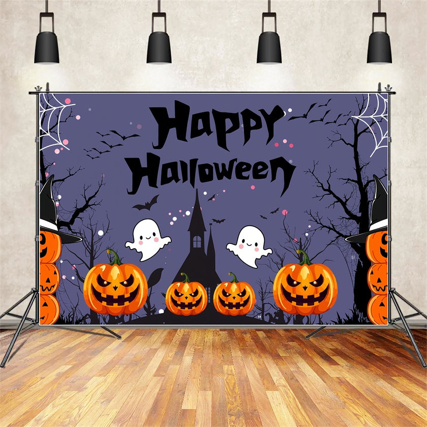 Fantasmi Di Halloween Felici E Sfondo Divertente Con Zucca BRP8-230
