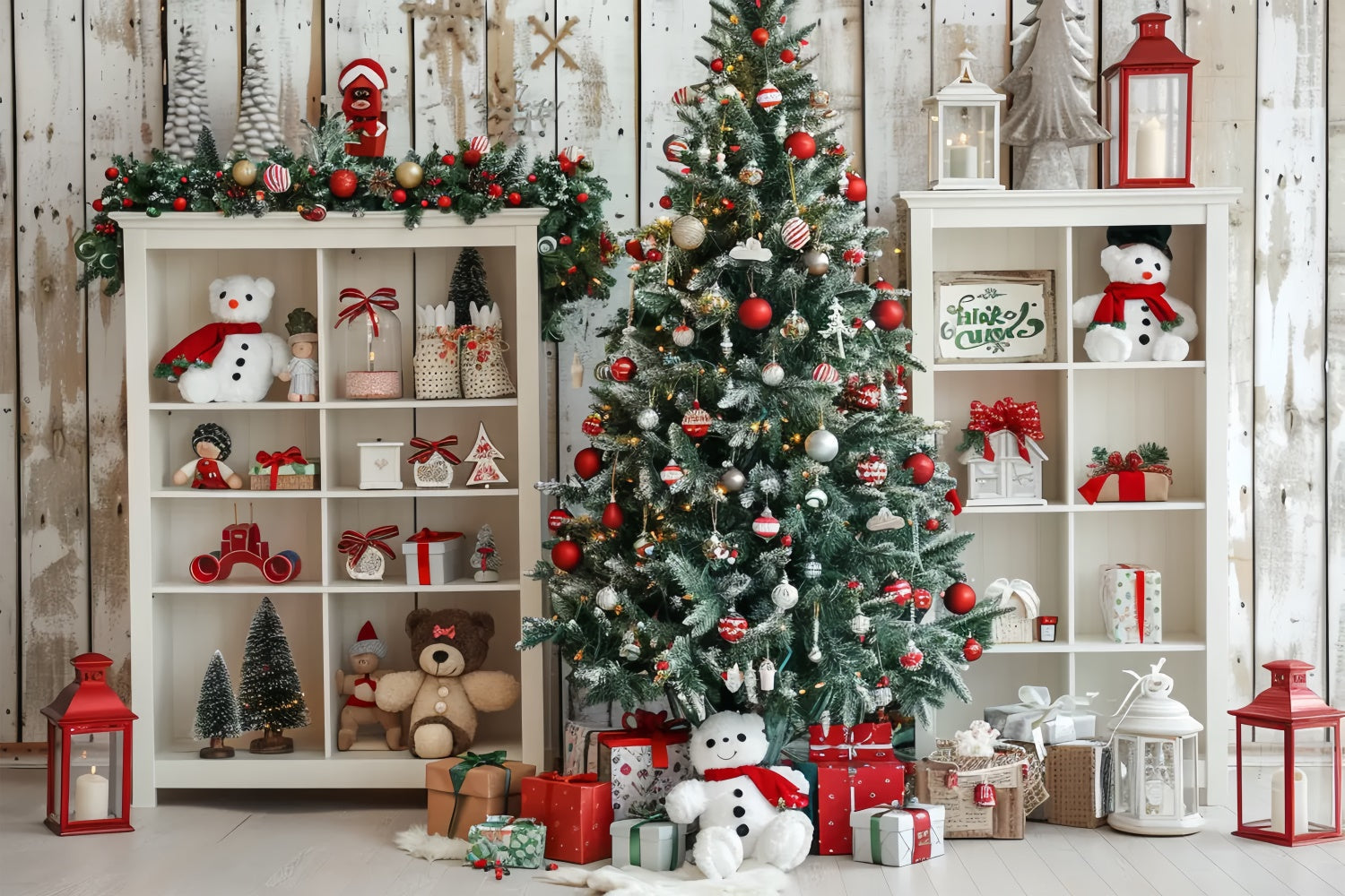 Sfondo Per Scaffale Giocattolo Per Le Vacanze Di Natale BRP8-24