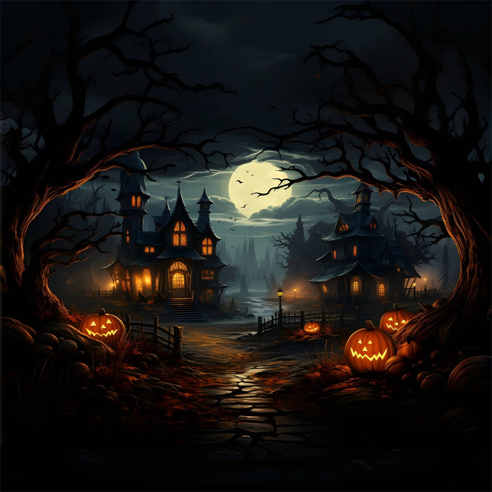 Sfondo Di Halloween Dal Percorso Spettrale Verso La Casa Stregata BRP8-243