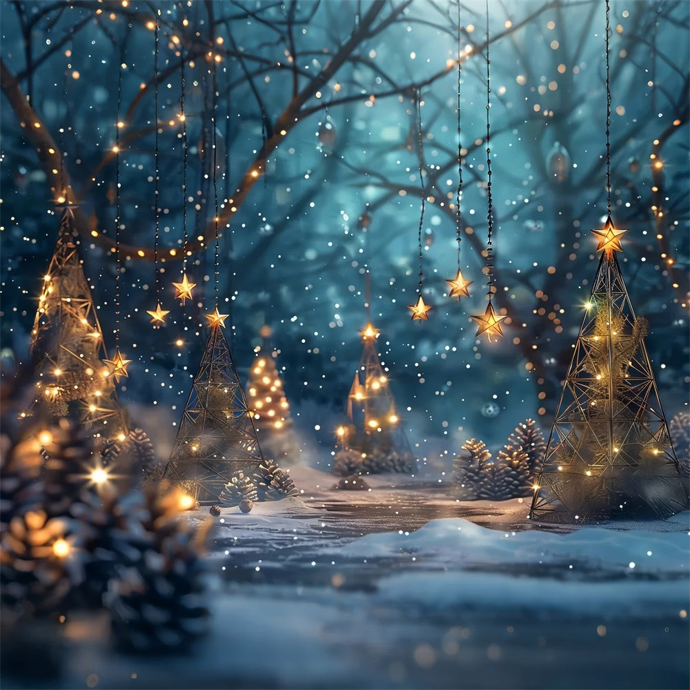 Sfondo Di Luci Della Foresta Incantata Di Natale BRP8-25