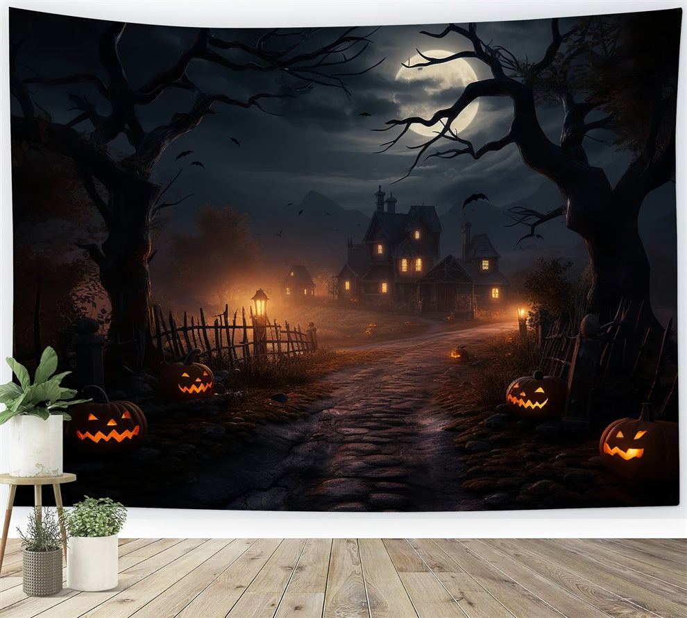 Sfondo Della Casa Stregata Della Cupa Notte Di Halloween BRP8-261