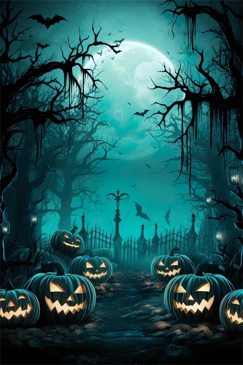 Sfondo Del Sentiero E Del Recinto Nel Bosco Di Notte Di Halloween BRP8-265