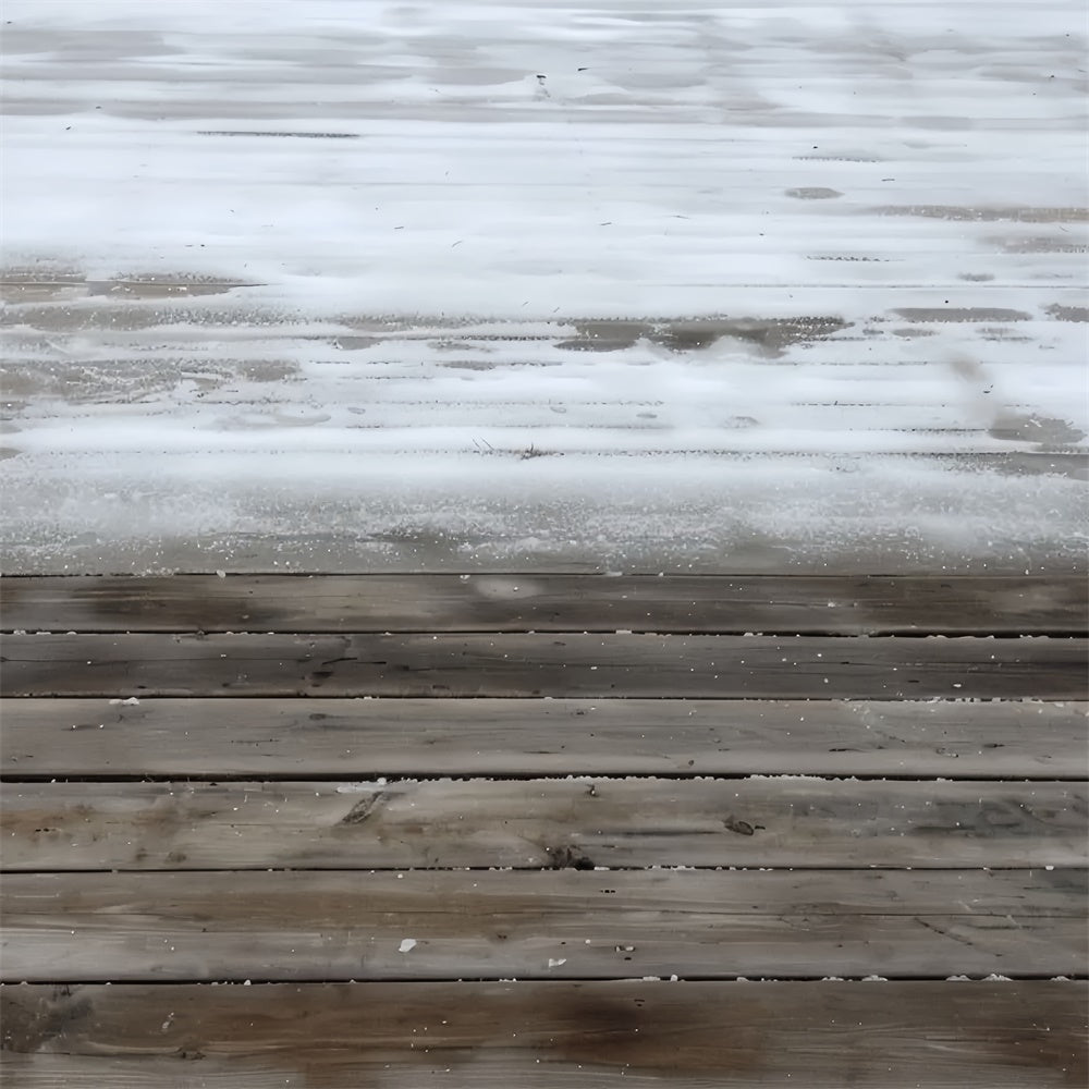 Sfondo Del Pavimento In Legno Baciato Dalla Neve BRP8-284