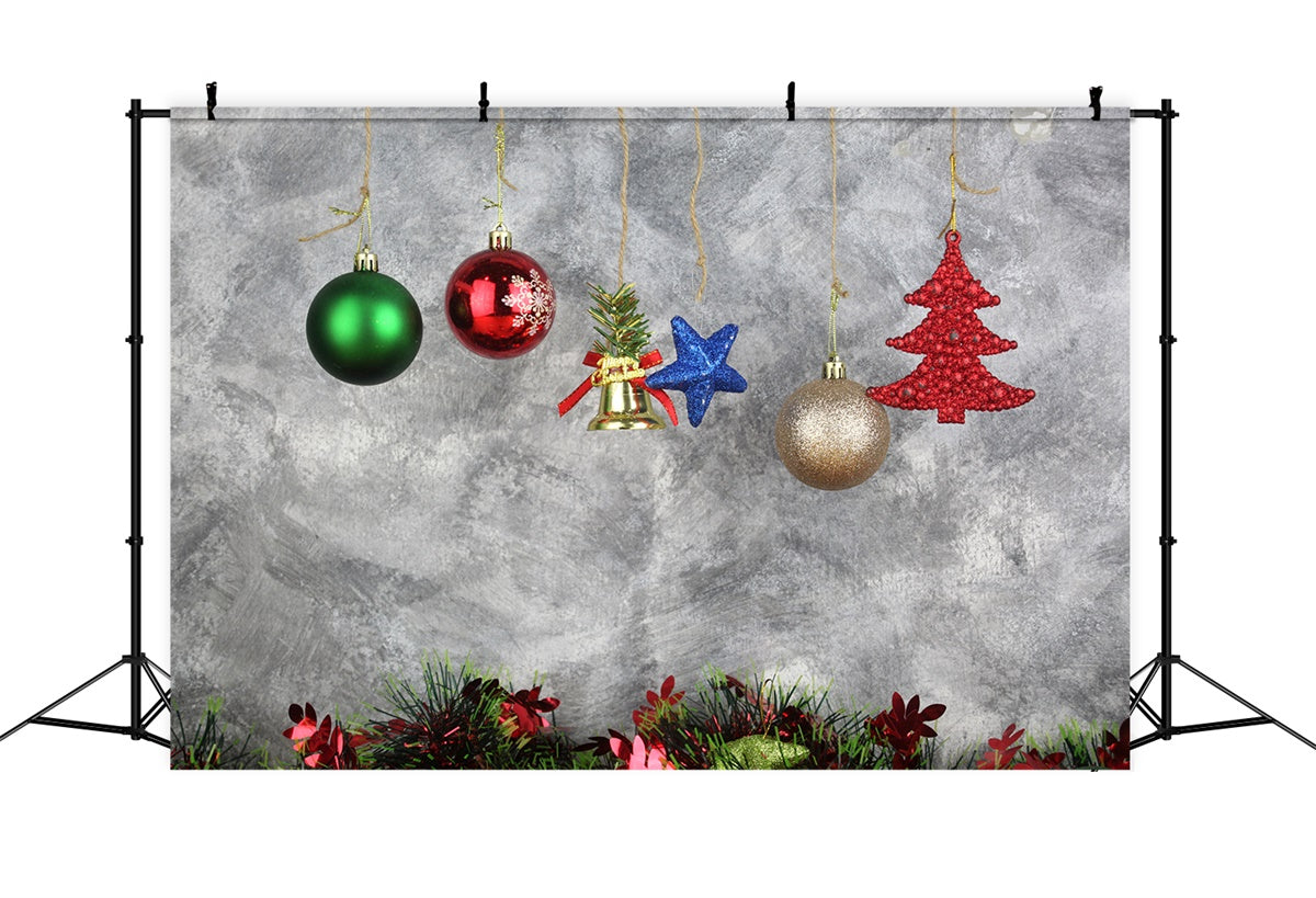 Sfondo Colorato Con Ornamenti Natalizi Appesi BRP8-325
