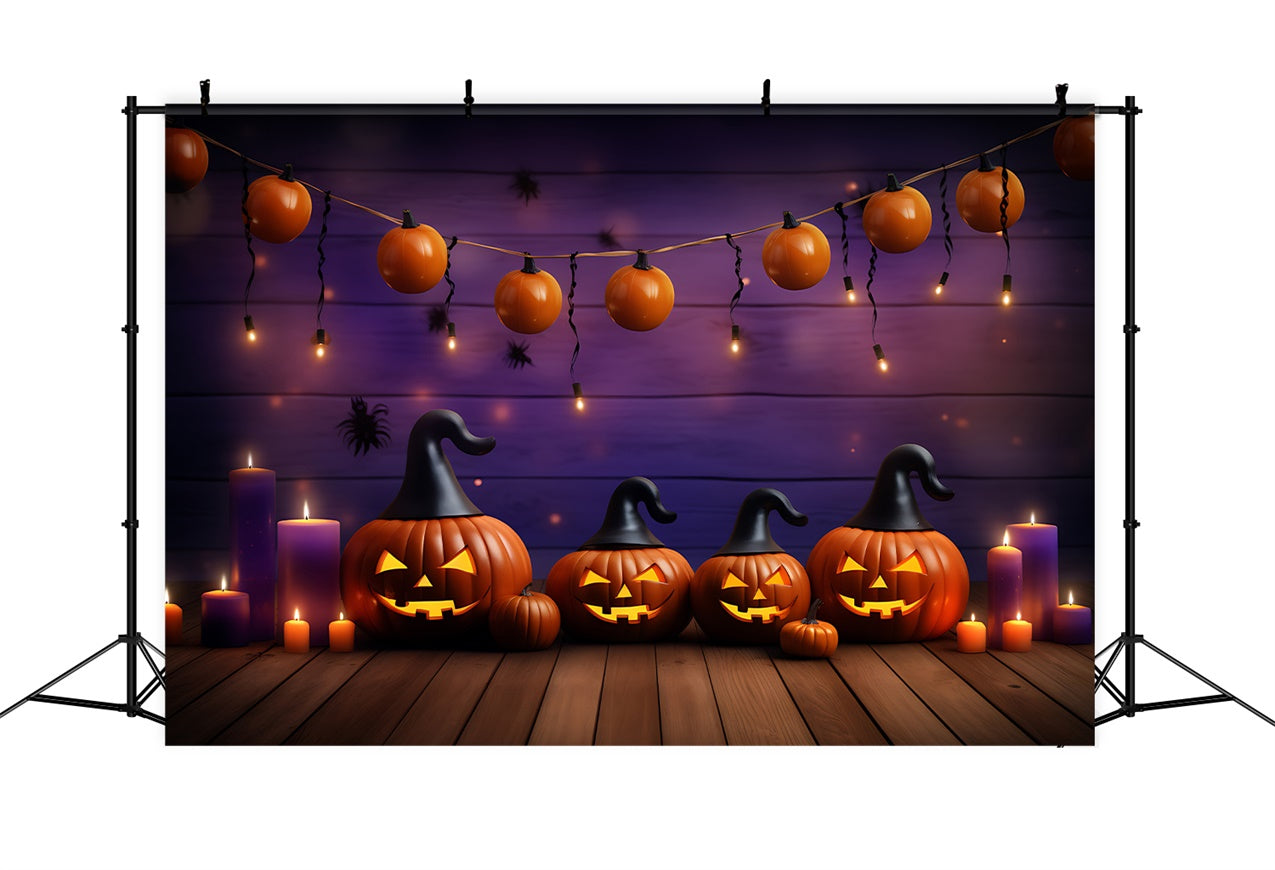 Sfondo Di Halloween Con Cappello Da Strega Jack-O'-Lantern BRP8-344
