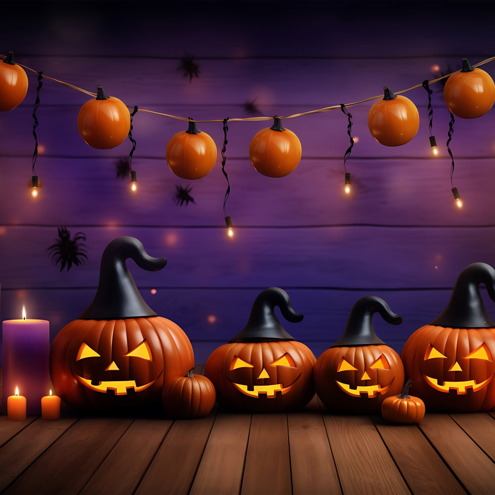 Sfondo Di Halloween Con Cappello Da Strega Jack-O'-Lantern BRP8-344