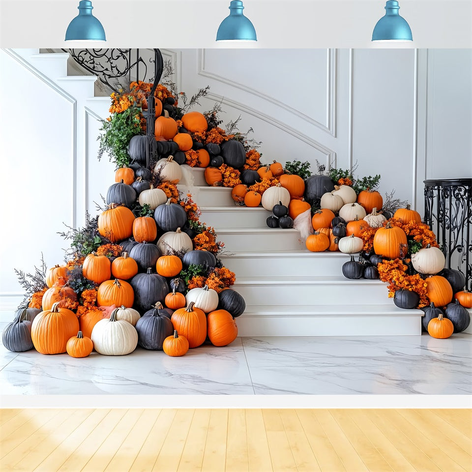 Sfondo Di Decorazione Di Halloween Con Scala Di Zucca BRP8-349