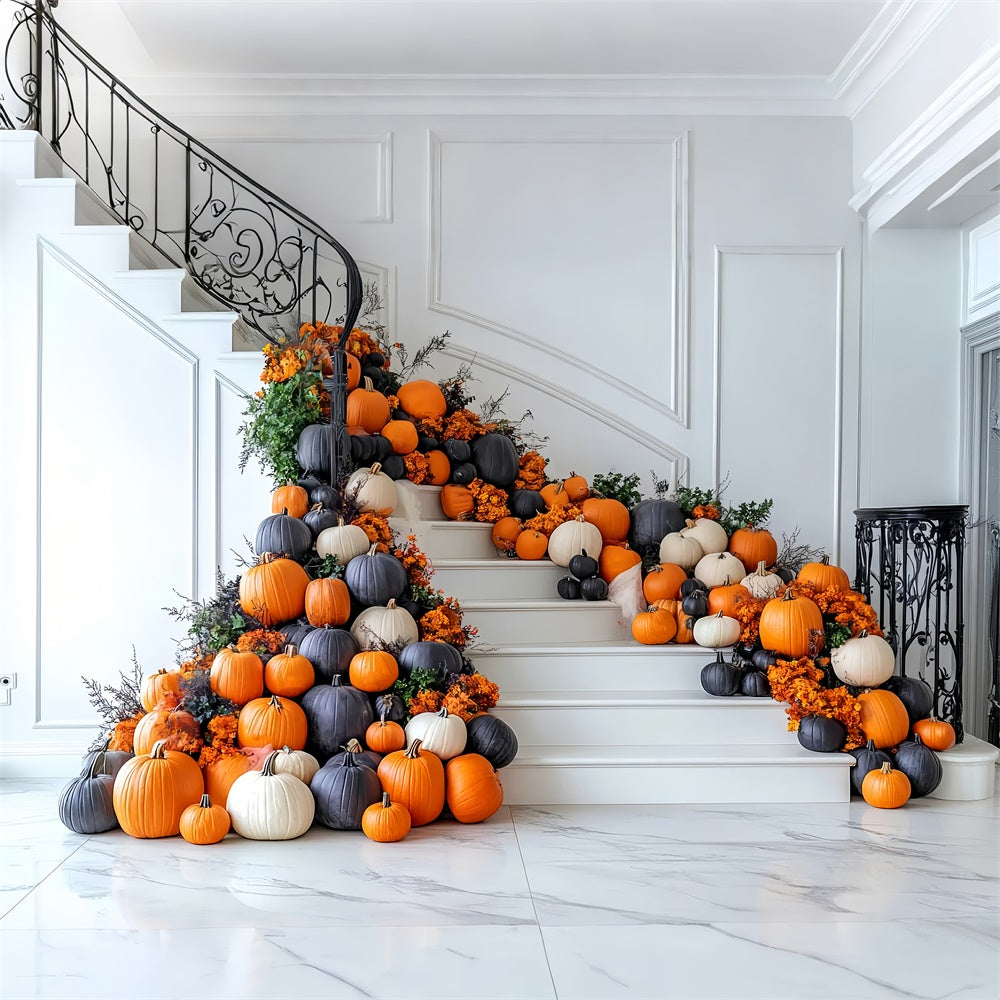 Sfondo Di Decorazione Di Halloween Con Scala Di Zucca BRP8-349