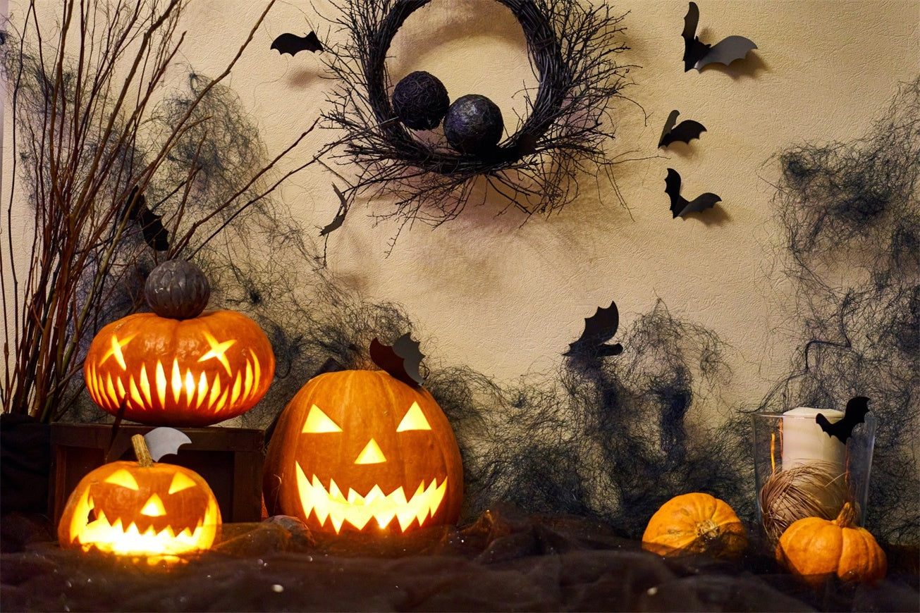 Rami Scuri E Sfondo Luminoso Jack-O'-Lantern BRP8-355