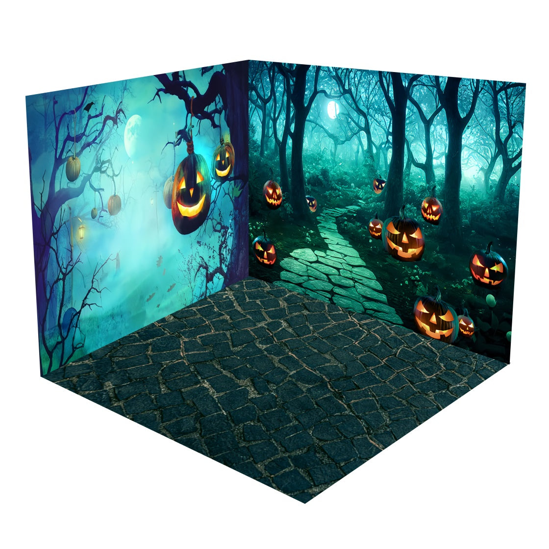 Set Di Sfondi Per La Notte Di Halloween Con Alberi Inquietanti Jack-O'-Lantern BRP8-365
