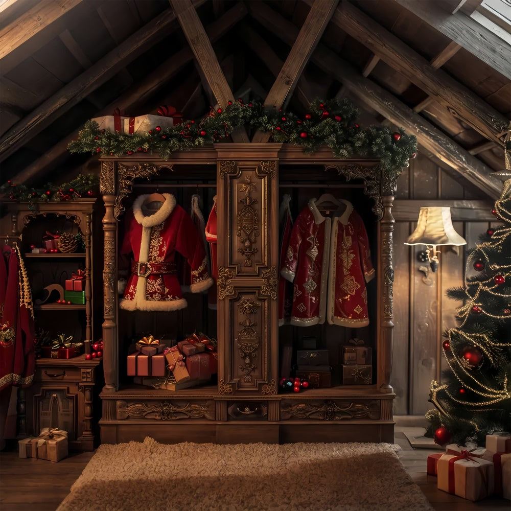 Guardaroba E Regali Di Babbo Natale Sfondo Natalizio BRP8-54