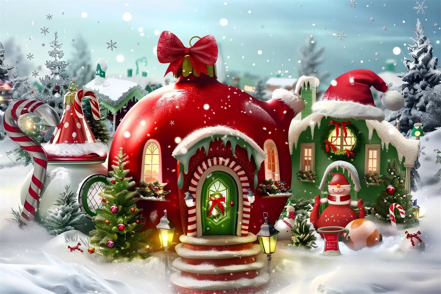 Casa Degli Elfi Di Natale Sullo Sfondo Della Neve BRP8-56
