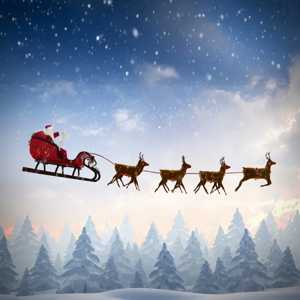 Sfondo Del Viaggio Magico Di Babbo Natale BRP8-83