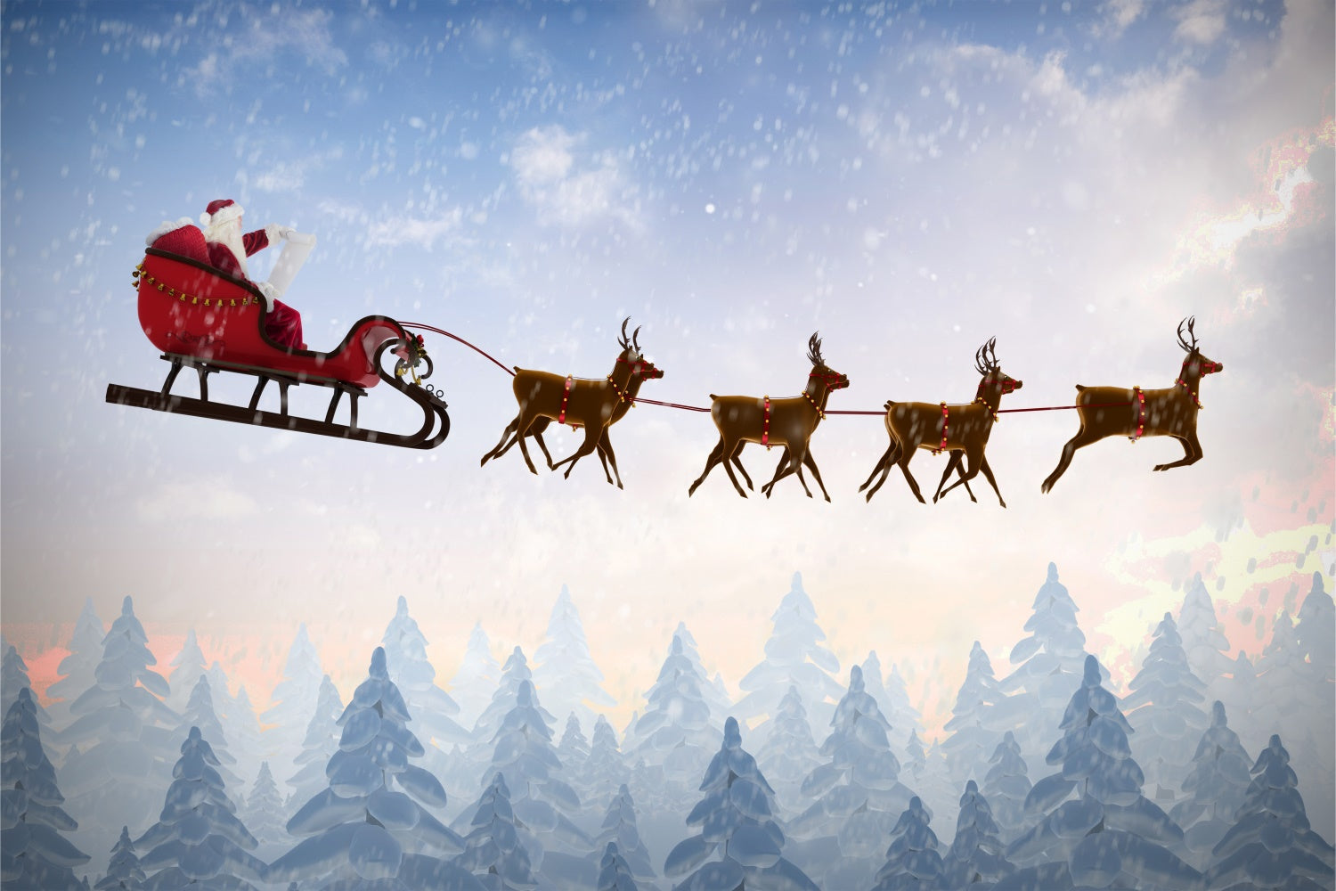 Sfondo Del Viaggio Magico Di Babbo Natale BRP8-83