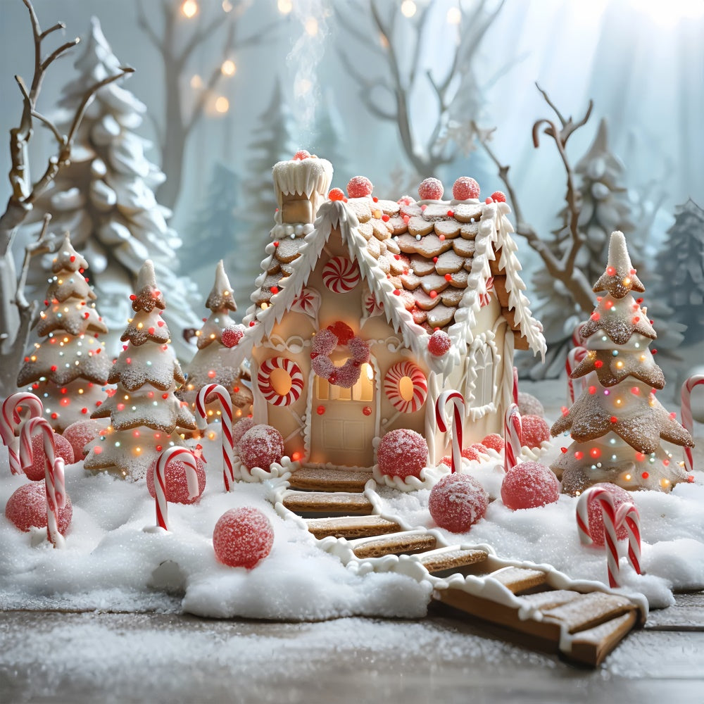 Sfondo Del Villaggio Di Natale Di Sugary Snowy Candyland BRP9-126
