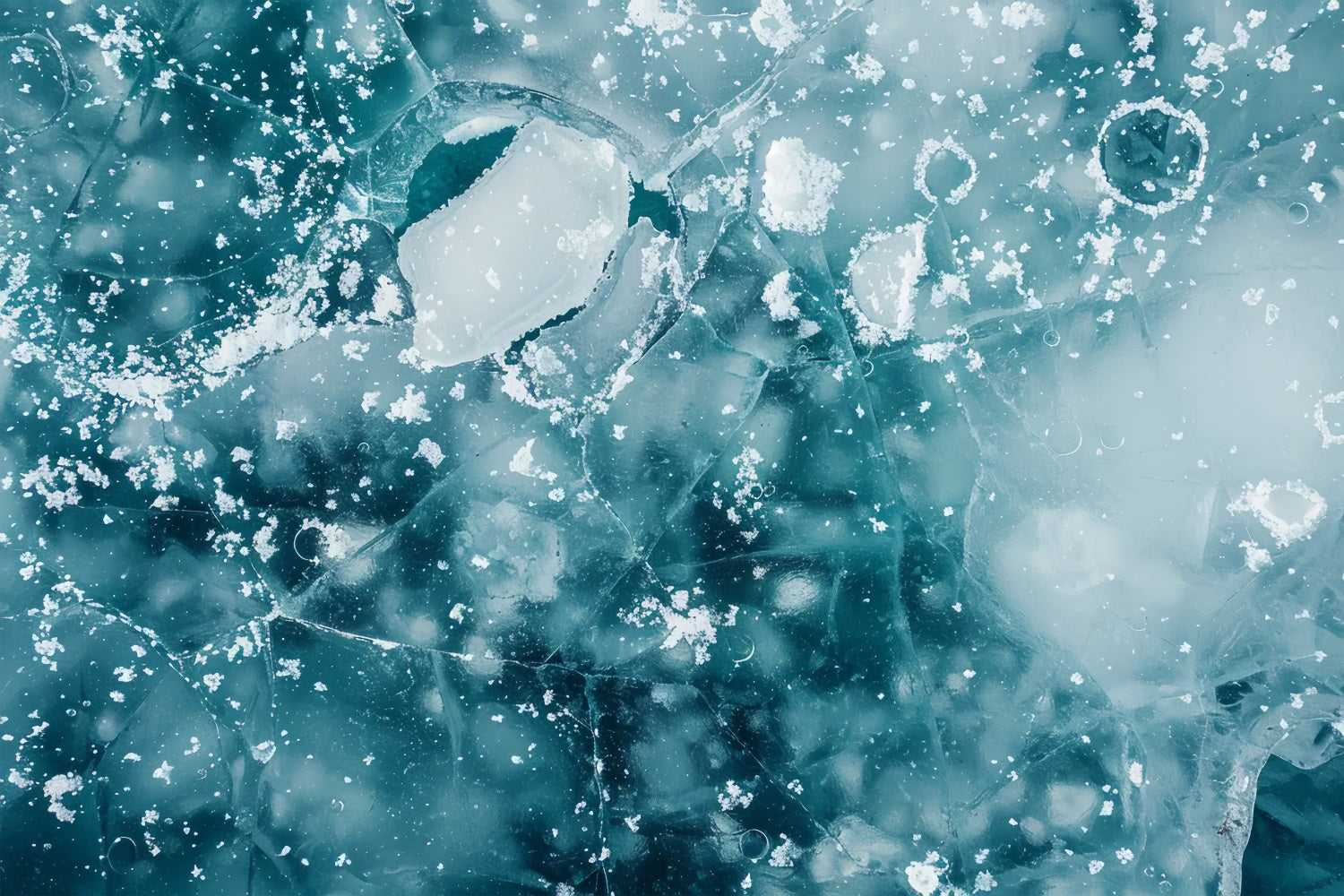 Fondale Per Pavimento In Tessuto Con Superficie Di Ghiaccio Invernale Cristallizzato BRP9-14