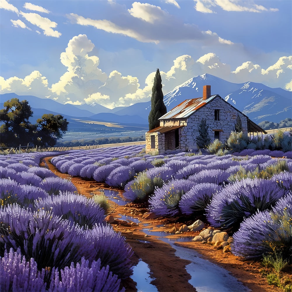 Sfondo Di Infinite File Di Lavanda Scenic Mountain Horizon BRP9-155