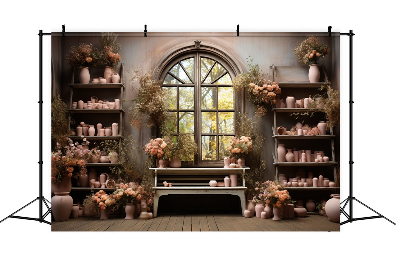 Elegante Sfondo Per Vetrina Floreale In Ceramica Rosa BRP9-194