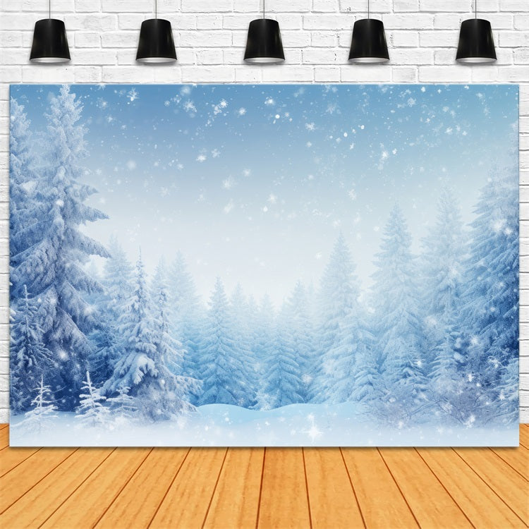I Fiocchi Di Neve Cadono Sullo Sfondo Della Foresta Invernale Pacifica BRP9-218