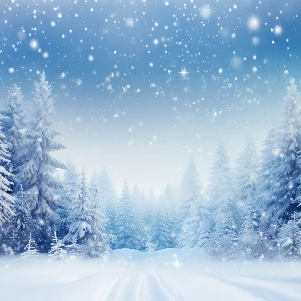 I Fiocchi Di Neve Cadono Sullo Sfondo Della Foresta Invernale Pacifica BRP9-218