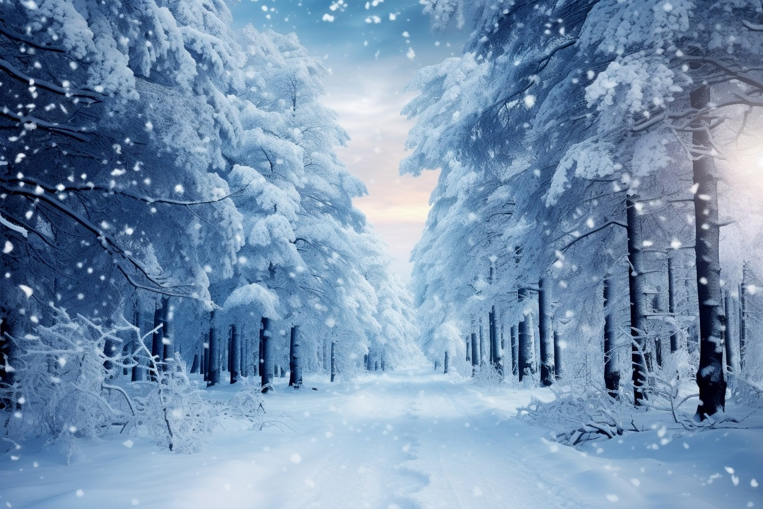 Passeggiata Invernale Attraverso Il Sentiero Nel Bosco Innevato Sullo Sfondo BRP9-221