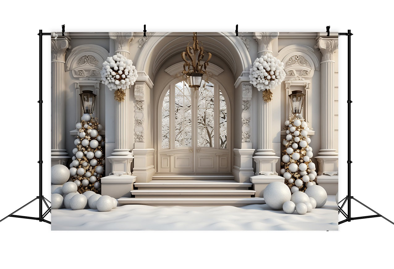 Sfondo Con Palline Di Natale Ornate Per L'Ingresso Del Palazzo D'Inverno BRP9-264