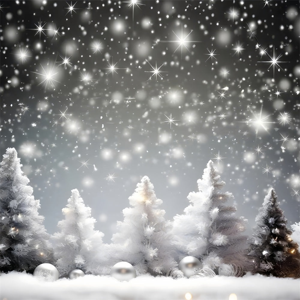 Sfondo Di Nevicate Scintillanti Di Pini Del Crepuscolo Invernale BRP9-273