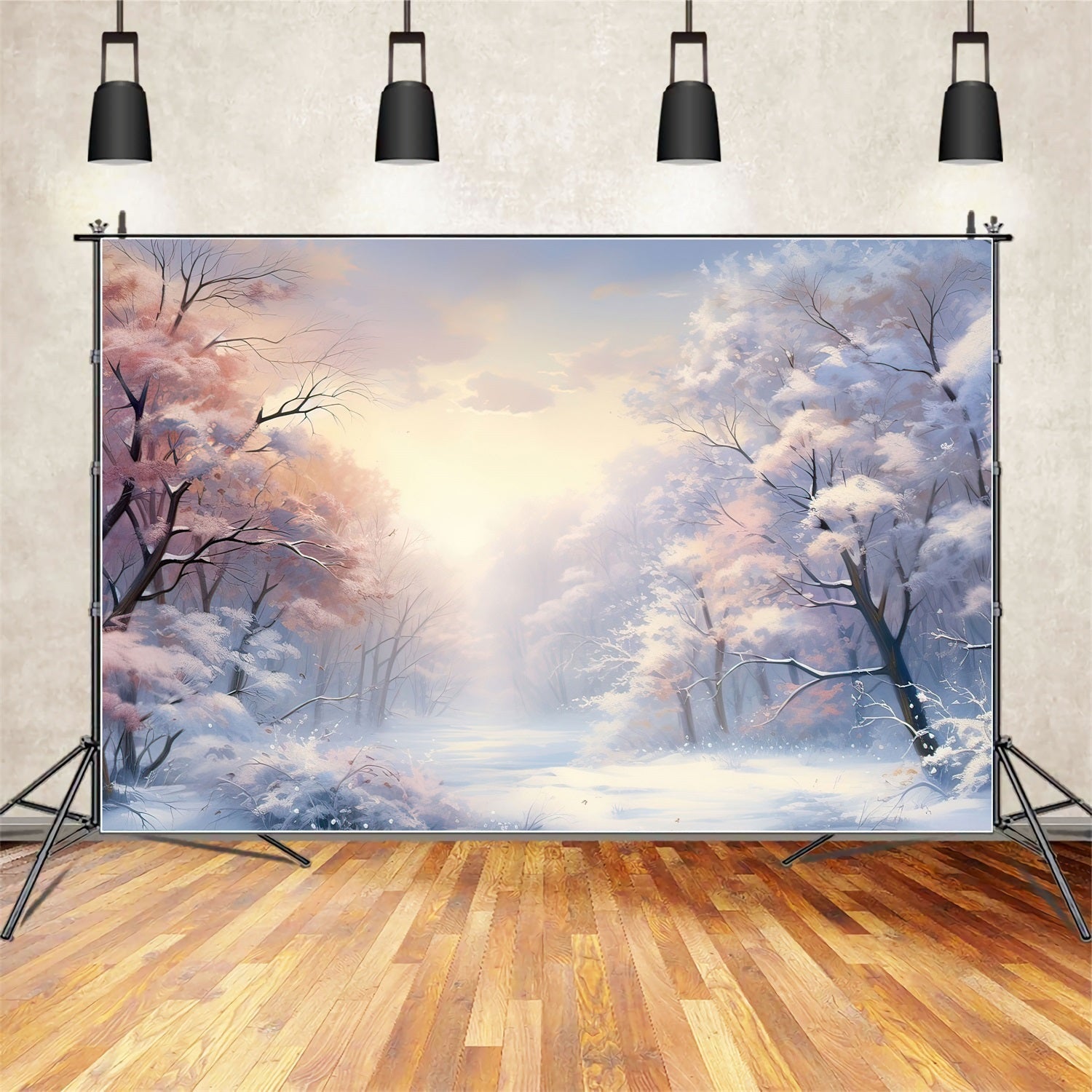 Sfondo Di Morbidi Alberi Pastello Winter Wonderland BRP9-284