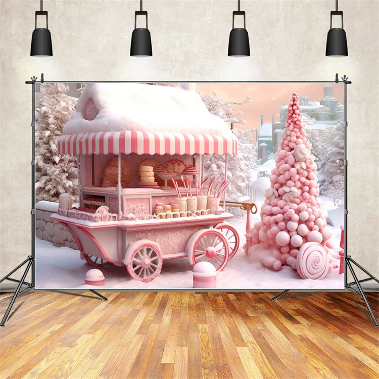Sfondo Del Paese Delle Meraviglie Gelido Invernale Del Carrello Candyland BRP9-285