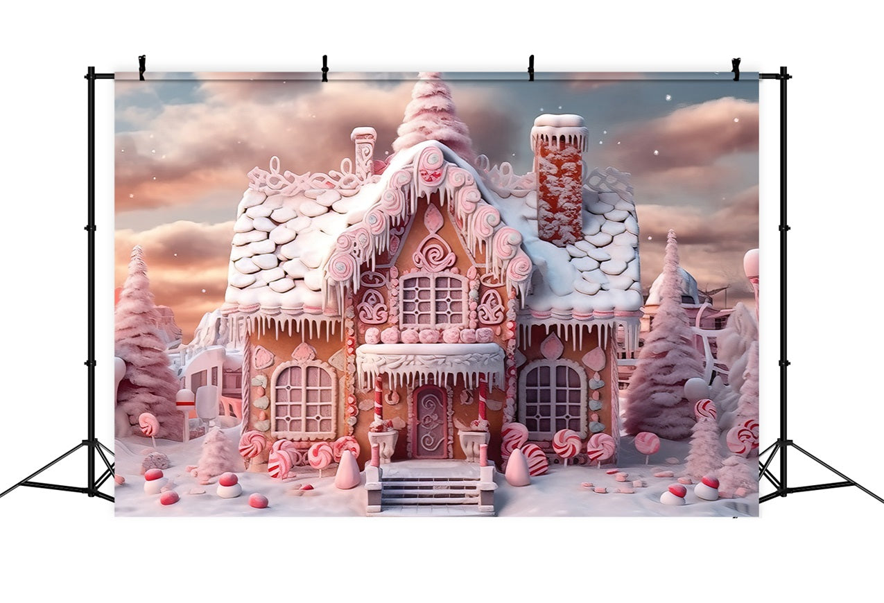 Sfondo Invernale Candy Gingerbread Cottage BRP9-288