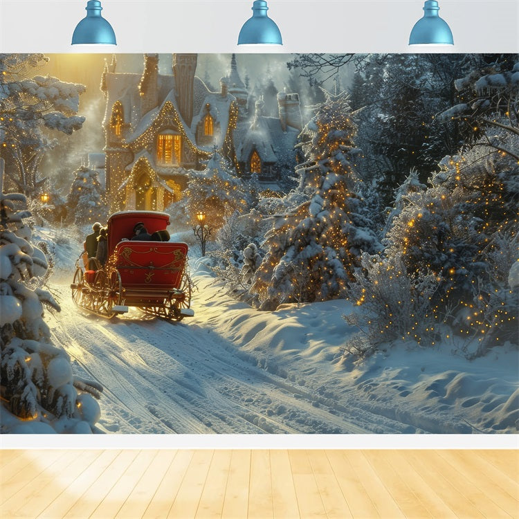 Sfondo Del Paese Delle Meraviglie Innevato Dell'Abete Della Foresta Accogliente BRP9-310