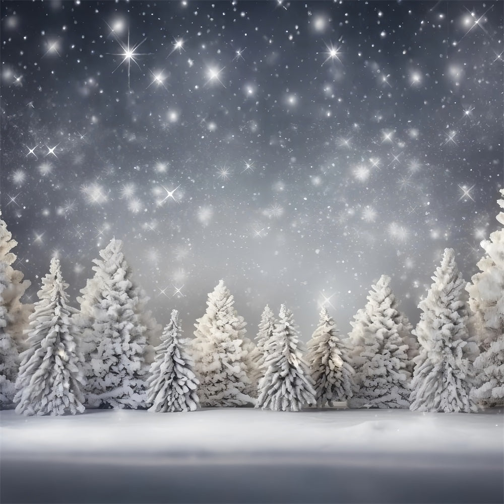 Sfondo Di Fiocchi Di Neve Scintillanti Di Alberi Ghiacciati Invernali BRP9-316