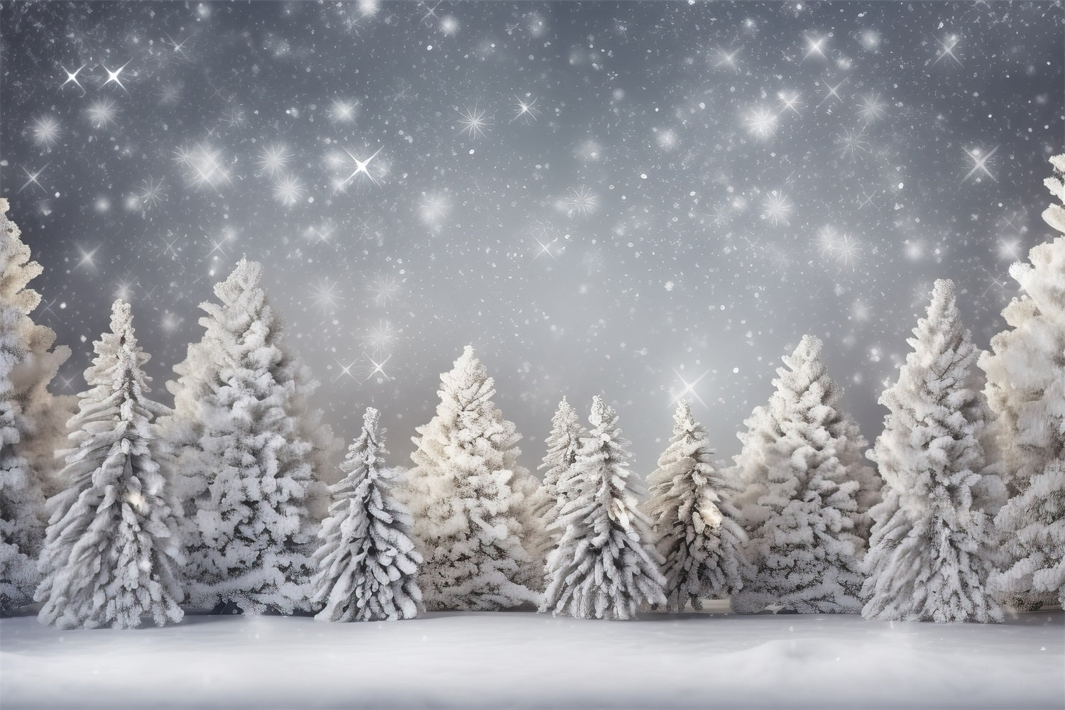 Sfondo Di Fiocchi Di Neve Scintillanti Di Alberi Ghiacciati Invernali BRP9-316