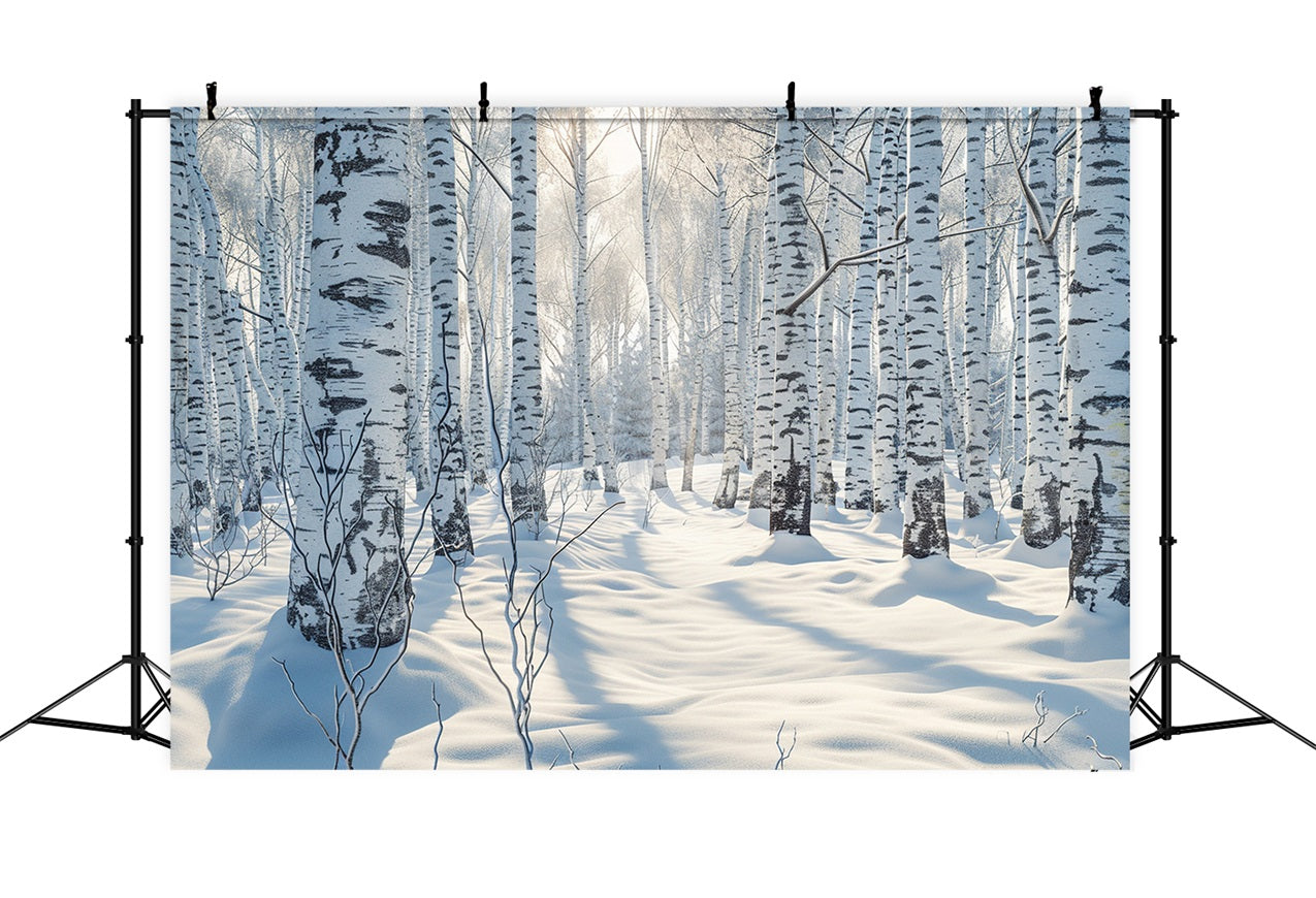 Sfondo Del Paesaggio Innevato Della Foresta Del Paese Delle Meraviglie Invernali BRP9-320
