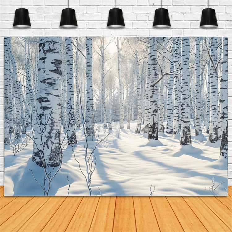 Sfondo Del Paesaggio Innevato Della Foresta Del Paese Delle Meraviglie Invernali BRP9-320