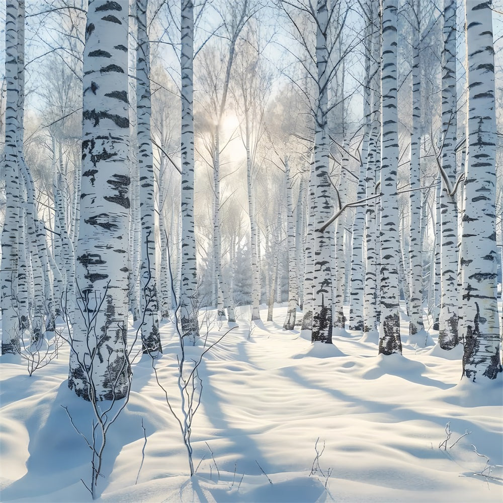 Sfondo Del Paesaggio Innevato Della Foresta Del Paese Delle Meraviglie Invernali BRP9-320