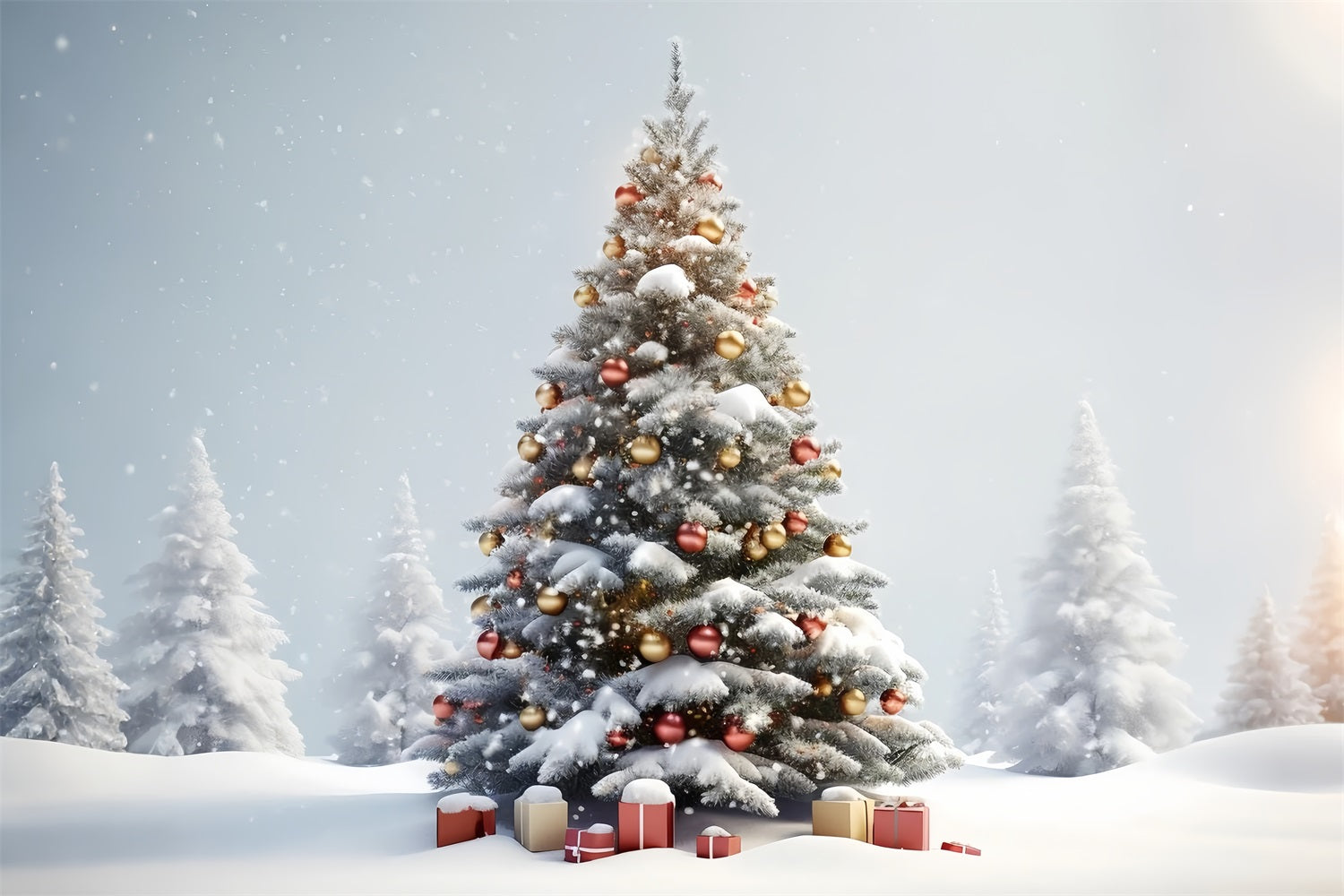 Sfondo Dei Regali Dell'Albero Di Natale Del Paese Delle Meraviglie Invernali BRP9-329